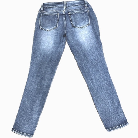 VOCAL Jeans, Blue Side Leg Zip Ultra Stretch Skinny Ankle, Women’s Size M (4/6) - Picture 3 of 5